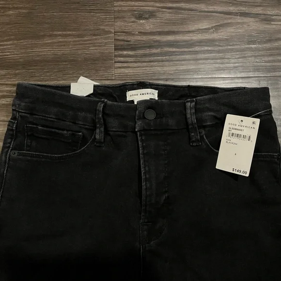 NWT Good American Black Good Legs Straight Jeans - Picture 2 of 5